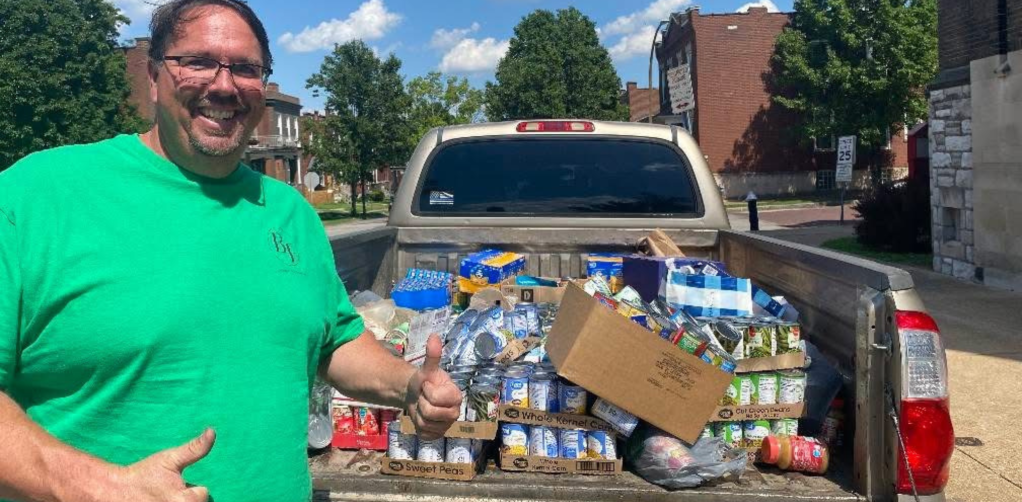 truck full of food donations